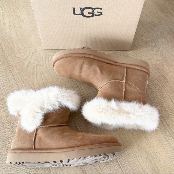 UGG Milla Chestnut Brown Leather Boots - Picture 5 of 12